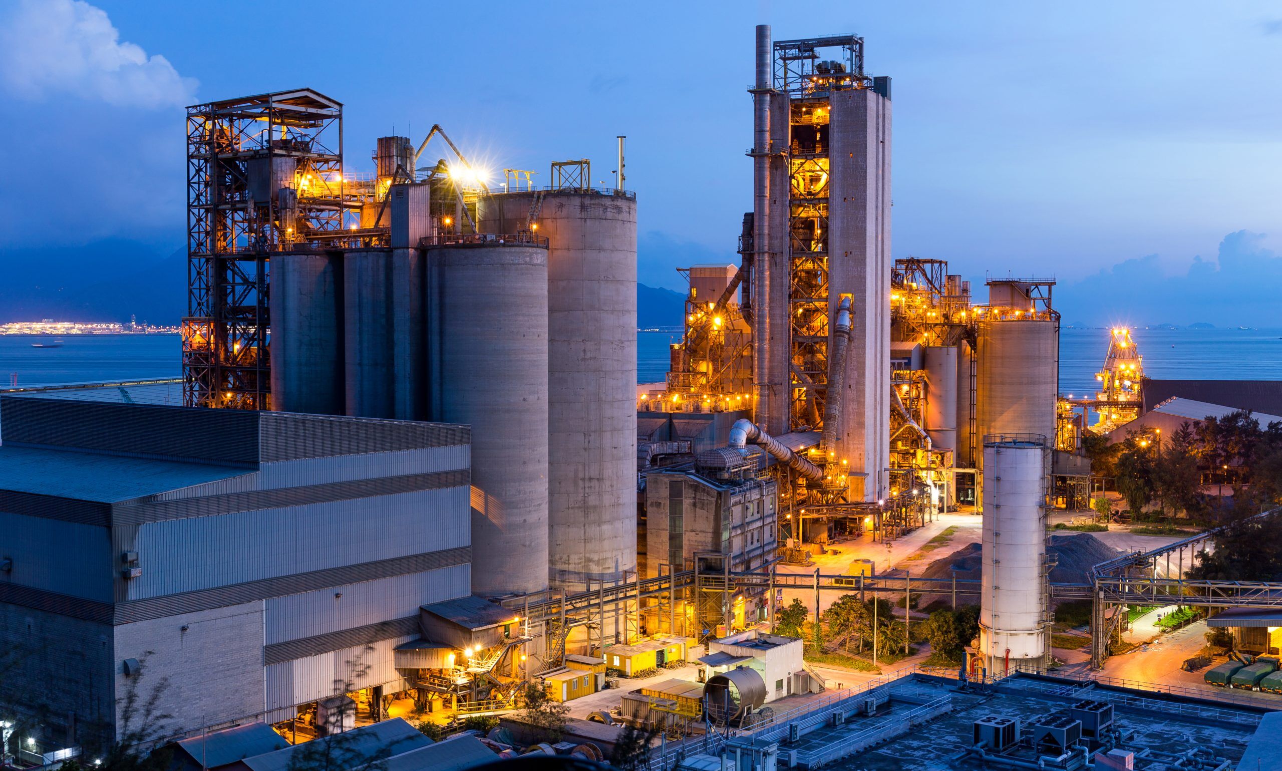 Industrial Cement Plant with multiple silos