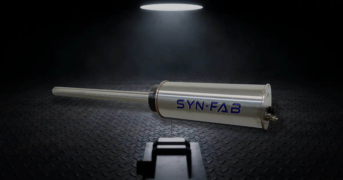 Syn-Fab Predator Series steel furnace cameras (SF12N-SP PIII, SF12L-SP PIII) on a black diamond plate background
