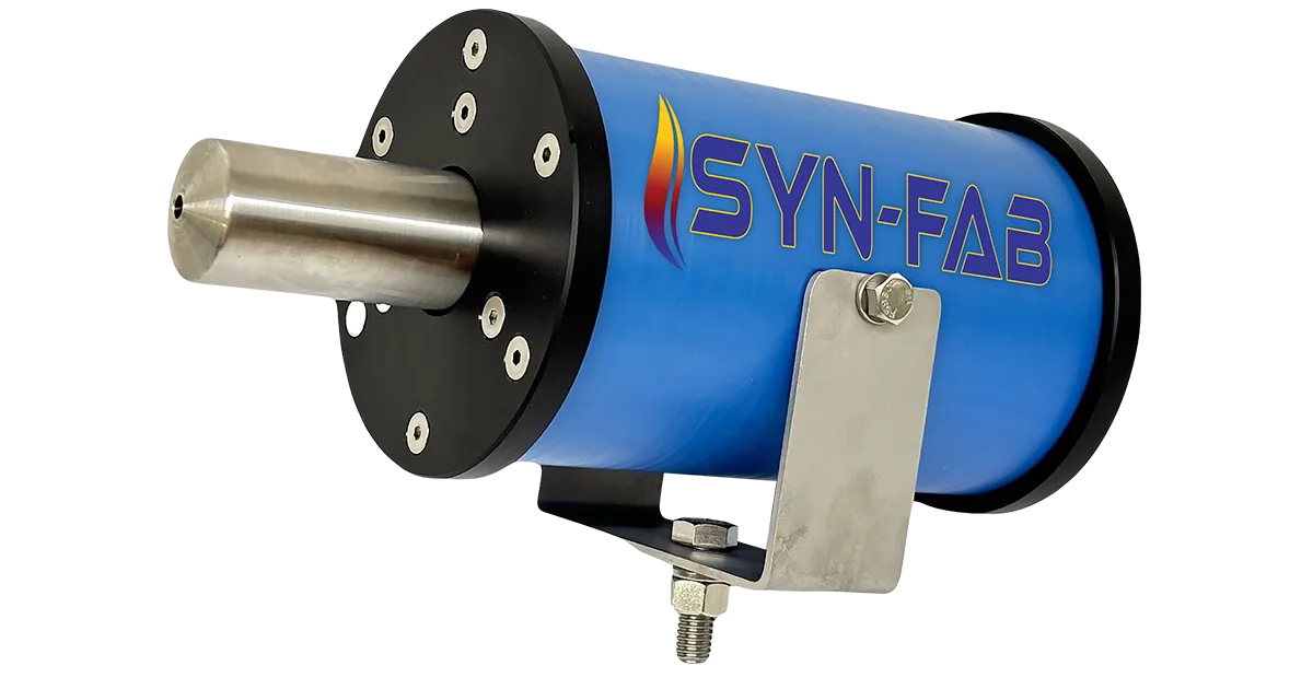 Isometric view of the Syn-Fab Sentinel SF36C industrial process camera featuring its versatile heavy-duty mounting bracket.