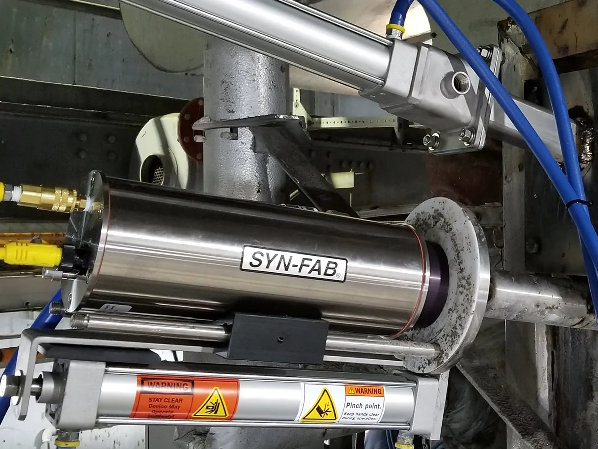Syn-Fab high-temperature camera system installed on an industrial boiler